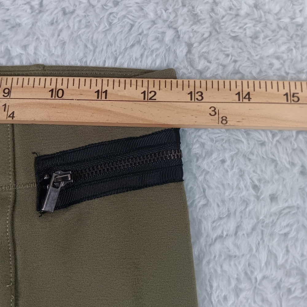Abercrombie & Fitch Olive Green Moto Skinny Pants Exposed Zipper XS High Rise - Picture 7 of 11